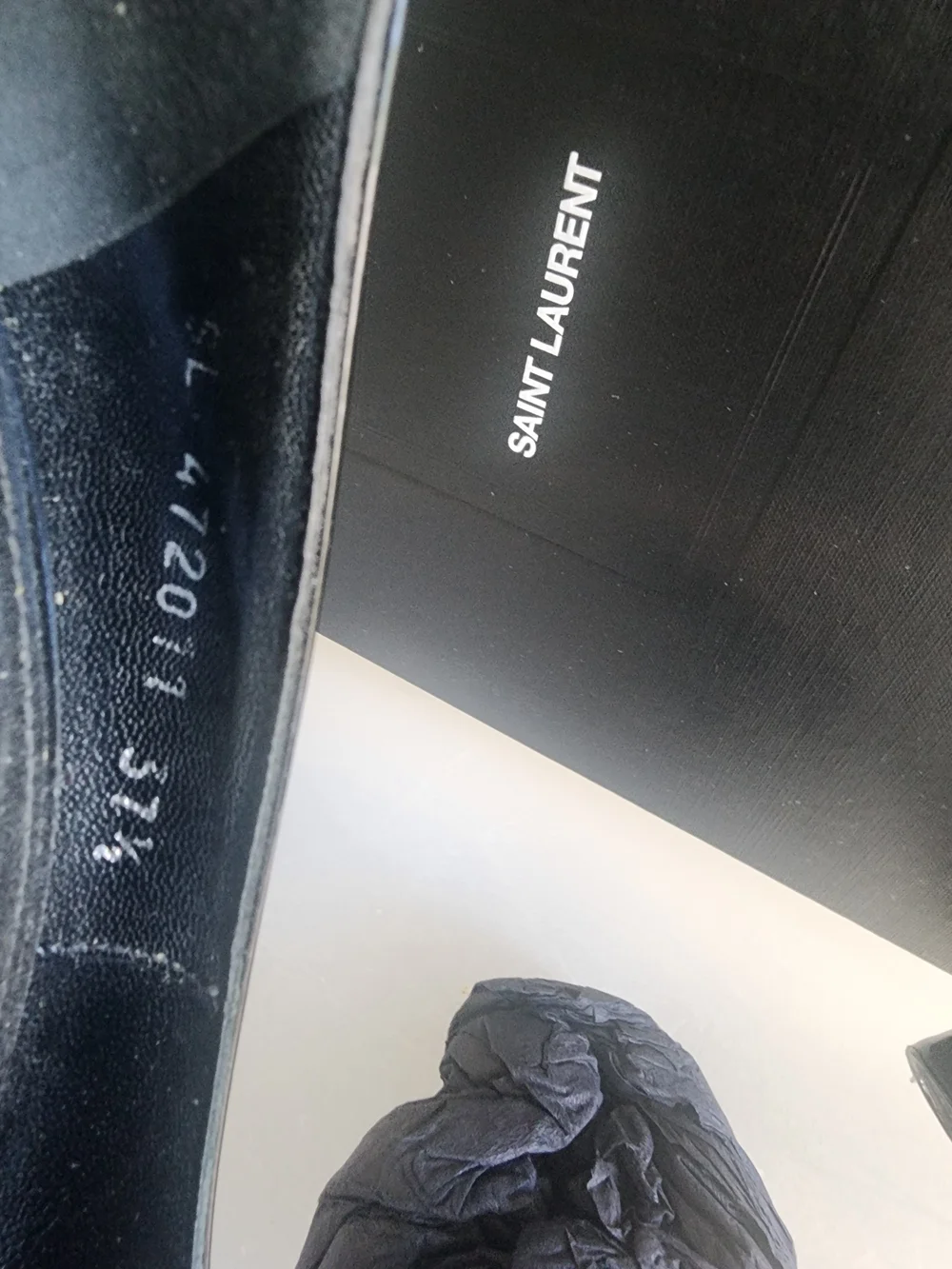 Saint Laurent Black Patent Leather Opyum Logo Heel Pumps - Picture 4 of 6